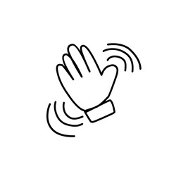hand waving hello doodle illustration