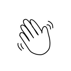 Obraz premium hand waving hello doodle illustration