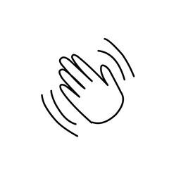 hand waving hello doodle illustration