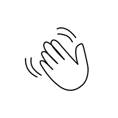 Obraz premium hand waving hello doodle illustration