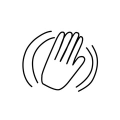 hand waving hello doodle illustration
