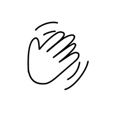 hand waving hello doodle illustration