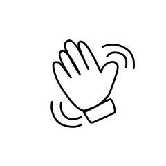 hand waving hello doodle illustration
