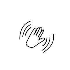 hand waving hello doodle illustration