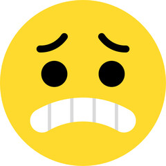 scared expression emoticon vector. symbol, illustration, sign