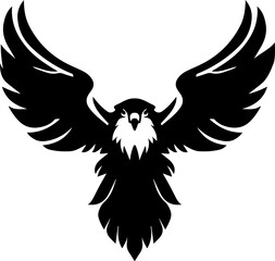 Eagle silhouette logo symbol design illustration. Clean logo mark design. Illustration for personal or commercial business branding.