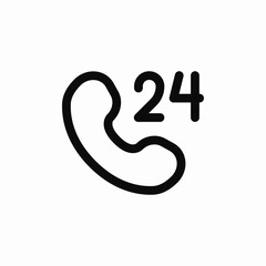 call support center 24 hours icon sign vector