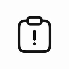 clipboard exclamation mark icon sign vector
