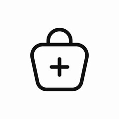shopping bag add plus create icon sign vector