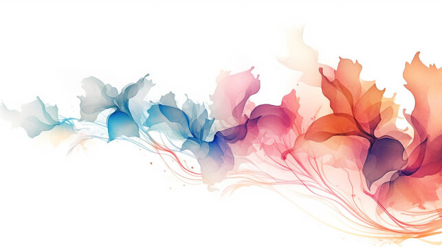 Fototapeta Abstract art background foliage Luxury minimal background 3d photo of abstract background made with Luxury art background with delicate transparent pink, yellow flowers in watercolor transparent styl 
