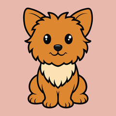 Obraz premium Cute Baby Yorkie Chon Dog Sitting Vector Illustration Design