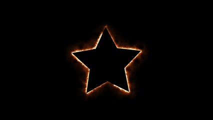 Glowing neon star frame illustration.