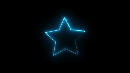 Glowing neon star frame illustration.