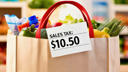 Grocery shopping experience local market tax calculation indoor environment close-up view budgeting tips