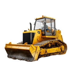 Obraz premium bulldozer isolated on white or transparent background 
