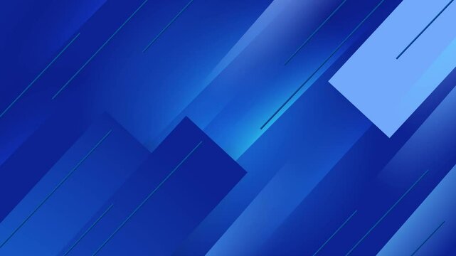 blue abstract design with geometric gradients and layered rectangles seamless 4k video background motion pop art design
