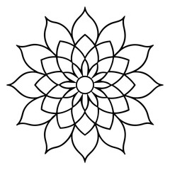 illustration of a lotus, mandala-floral-vector-illustration-white 2