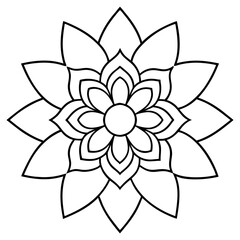 lotus flower isolated on white, diwali-mandala-