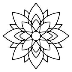 illustration of a flower, circle-mandala-floral-vector-illustration