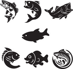 Fish Silhouette Icon vector graphic design