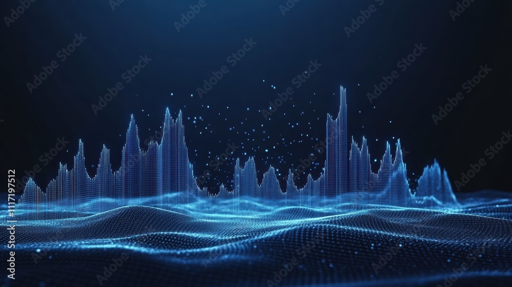 Poster dynamic data visualization technology lab digital art abstract environment close-up view scientific 
