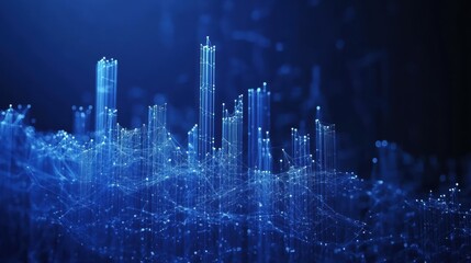 Obraz premium Dynamic data visualization digital landscape infographic technology abstract viewpoint conceptual design for analytics