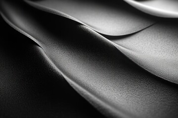 Abstract grayscale image of flowing, wavy fabric with subtle texture and lighting.