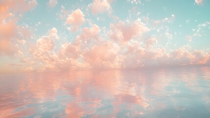 Fototapeta premium Pastel sky and sea reflection.
