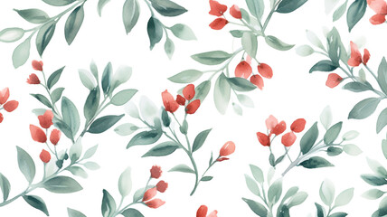 Pattern backgrounds christmas plant. boho, doodle, floral seamless pattern, color pastel
