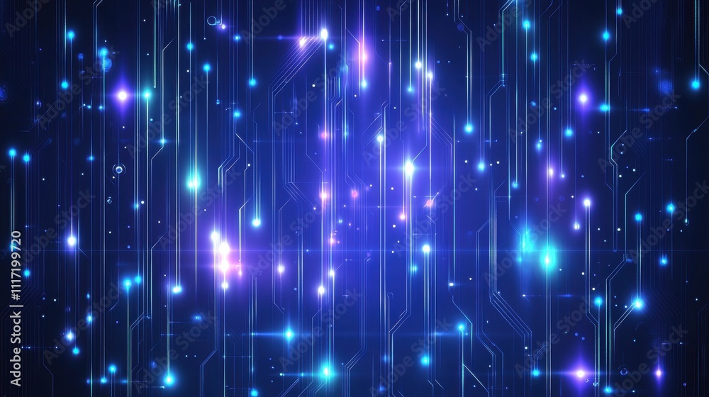 Poster dynamic light patterns digital space abstract visuals futuristic environment close-up view technolog