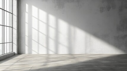 Bright and Minimalistic Interior Space with Natural Light and Shadows