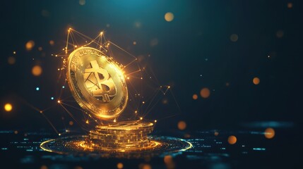 Cryptocurrency innovation digital finance market graphic design virtual environment futuristic viewpoint blockchain concept