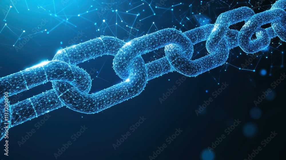 Aufkleber digital chain link concept virtual environment 3d model technology abstract viewpoint data security 