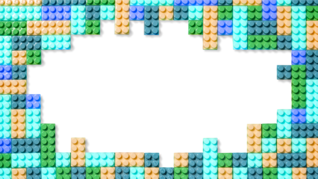 おもちゃのブロックによる背景フレーム