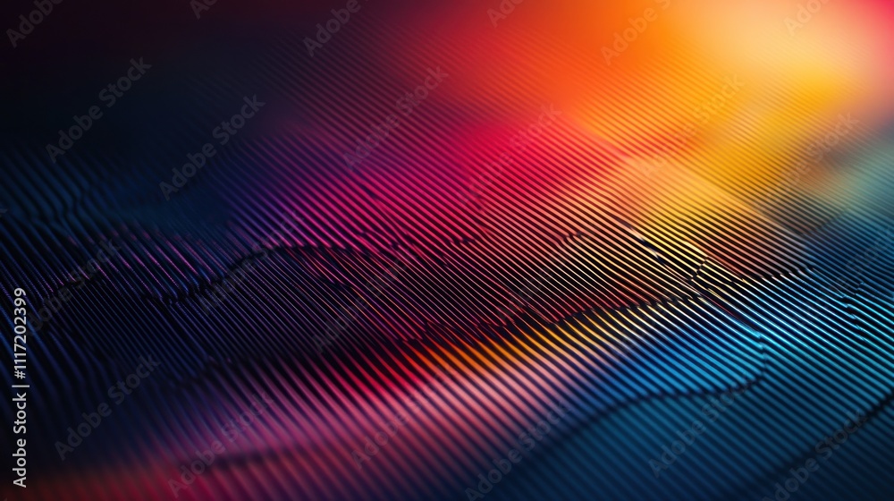 Wall mural abstract colorful lines background with vibrant hues and wave-like pattern.