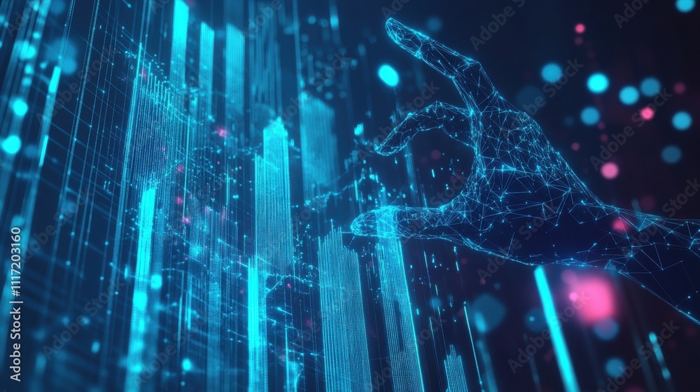 Poster digital interaction innovation virtual space technology visualization data environment futuristic co