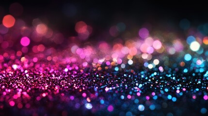 Abstract colorful glitter bokeh background.