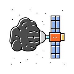 asteroid mining space exploration color icon vector. asteroid mining space exploration sign. isolated symbol illustration