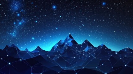 Stargazing adventure mountain range digital art night sky aerial view cosmic beauty for enthusiasts