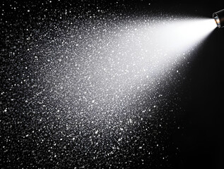 Obraz premium aerosol spray water, black background,spray water drop droplet steam fog air,Impact of a great wave on the volcanic rocks,spray water drop