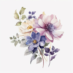 A vibrant pink and white chrysanthemum flower with delicate petals and green leaves against a plain background, showcasing its natural beauty Cherry blossoms and sakura on white background, top view
