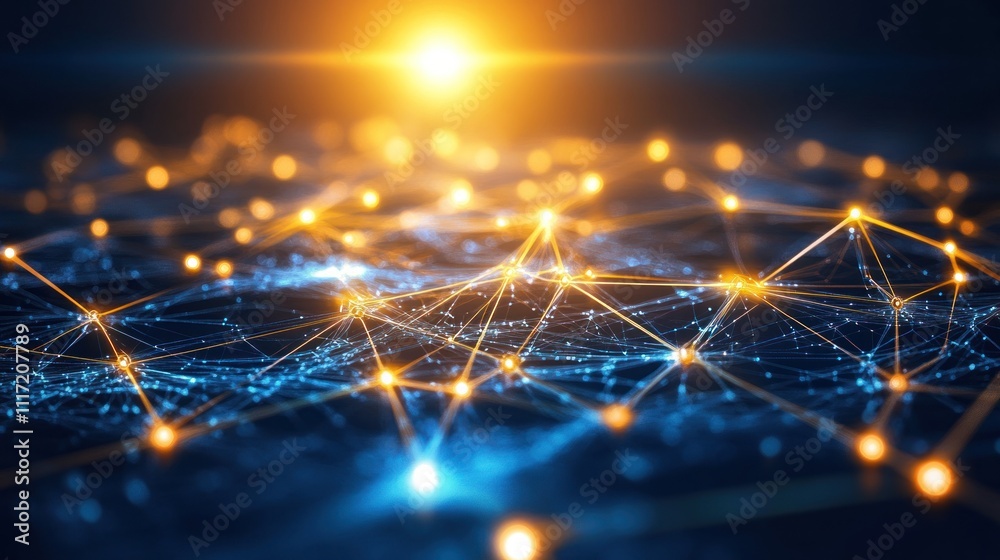 Poster abstract glowing network connection.