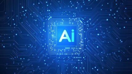 Artificial intelligence technology digital environment graphic design abstract viewpoint innovation concepts for future development