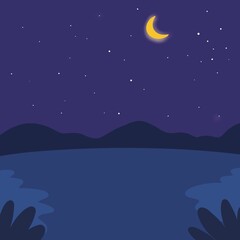 Obraz premium night sky with moon