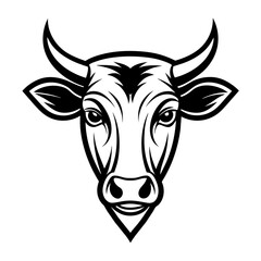 cow head with horns logo icon