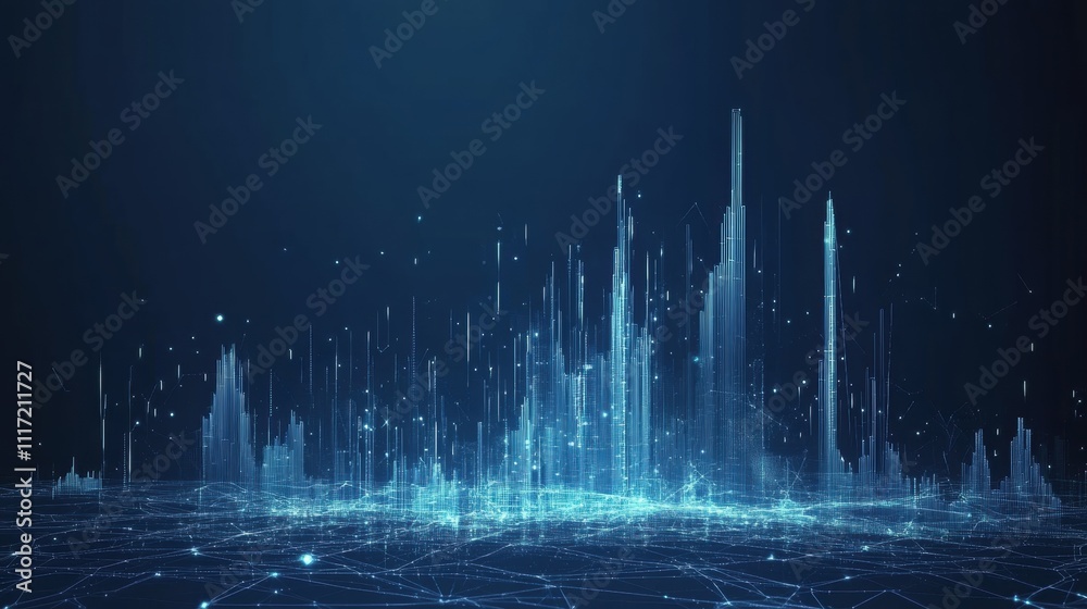 Poster digital waveform visualization data analysis graphic design abstract environment high-tech viewpoint