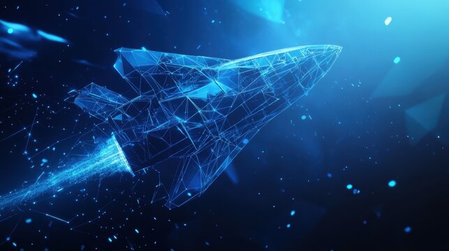 Futuristic spacecraft launch digital universe 3d animation cosmic environment dynamic viewpoint technological innovation