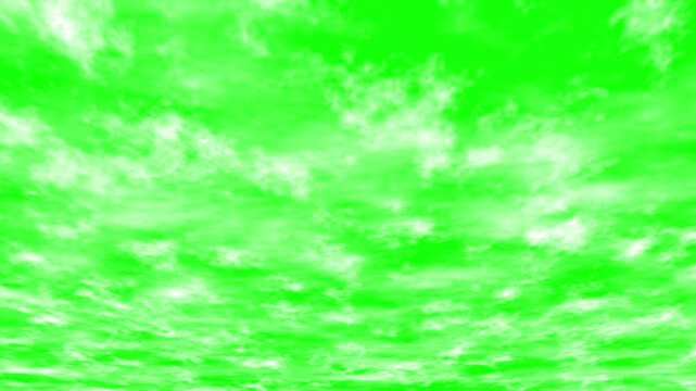雲の流れるアニメーション（グリーンバック）