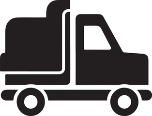 Truck icon silhouette vector style with white background