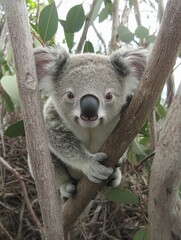 Fototapeta premium Amazing Close Up Image of a Little Koala in a Tree.